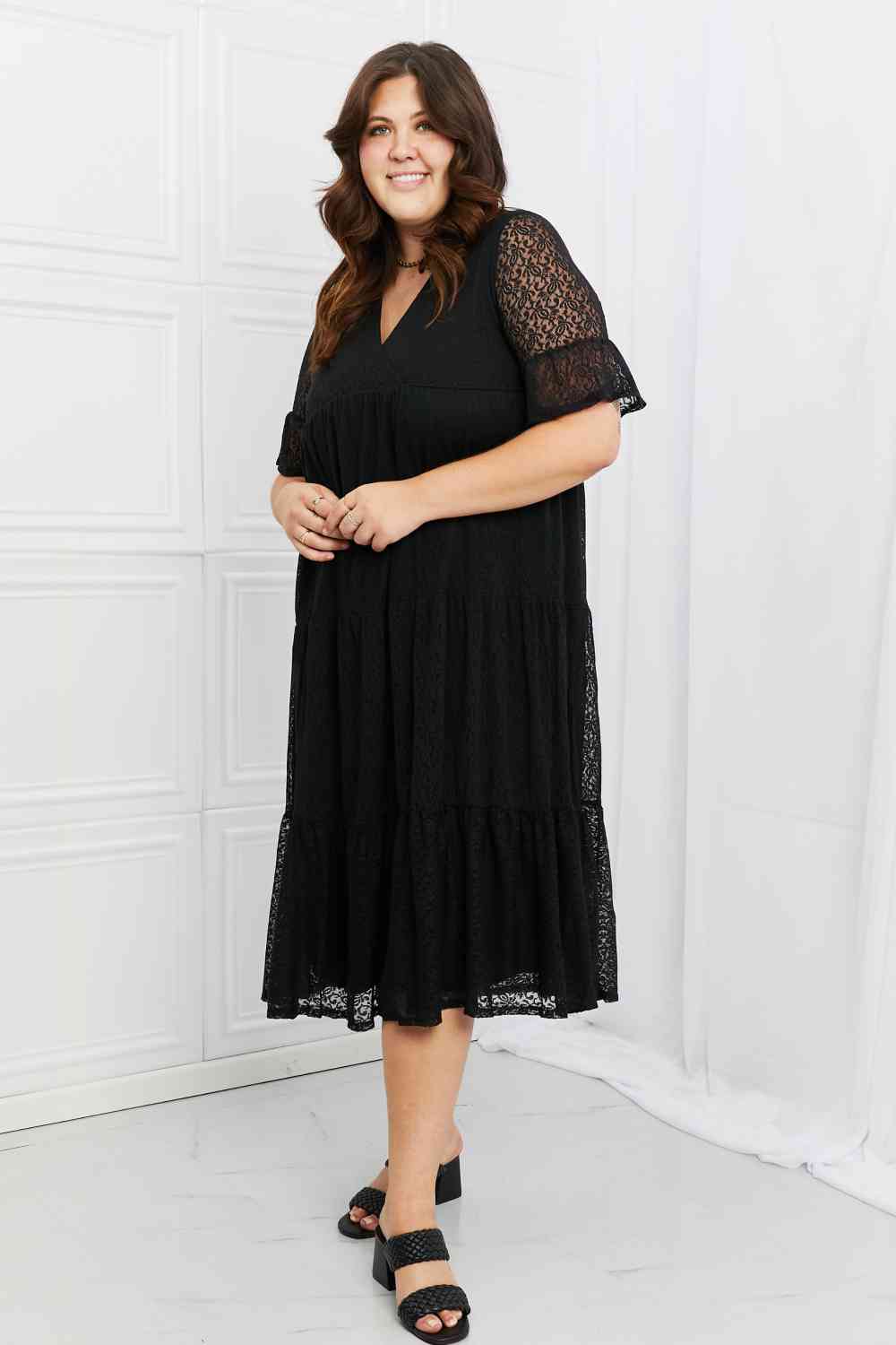 P & Rose Lovely Lace Full Size Tiered Dress king-general-store-5710.myshopify.com