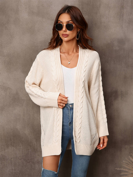 Warm Fall Mixed Knit Open Front Longline Cardigan king-general-store-5710.myshopify.com