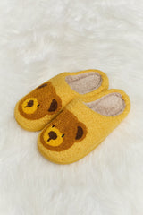 Melody Teddy Bear Print Plush Slide Slippers king-general-store-5710.myshopify.com