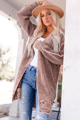 Heathered Open Front Longline Cardigan king-general-store-5710.myshopify.com