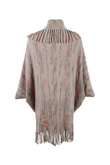 Fringe Detail Printed Poncho king-general-store-5710.myshopify.com