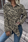 Double Take Leopard Roll-Tap Sleeve Shirt king-general-store-5710.myshopify.com