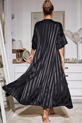 Striped Flounce Sleeve Open Front Robe and Cami Dress Set king-general-store-5710.myshopify.com