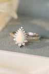 Platinum-Plated Opal Pear Shape Ring king-general-store-5710.myshopify.com