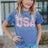 Girls USA Leopard Graphic Tee king-general-store-5710.myshopify.com