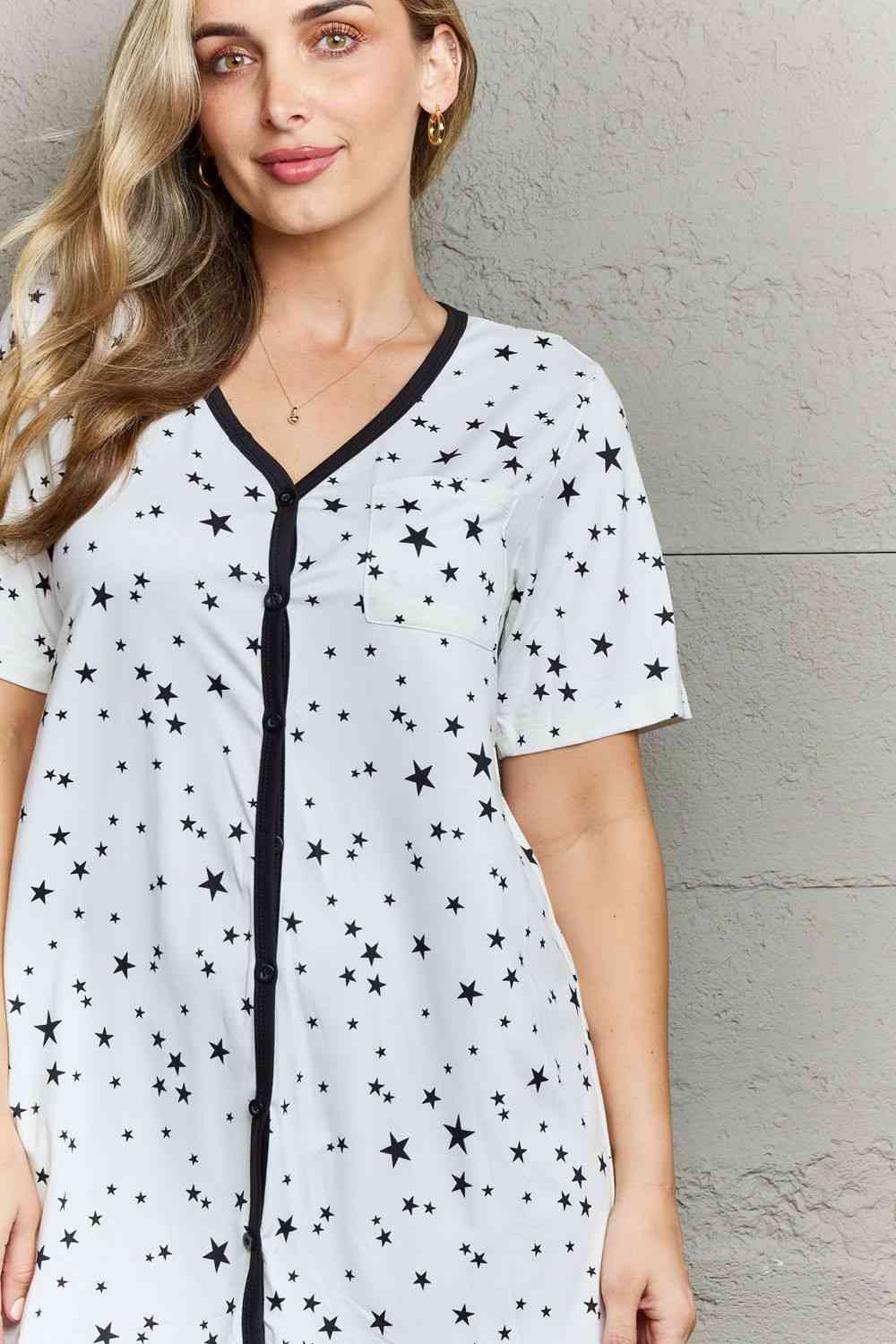 MOON NITE Quilted Quivers Button Down Sleepwear Dress king-general-store-5710.myshopify.com