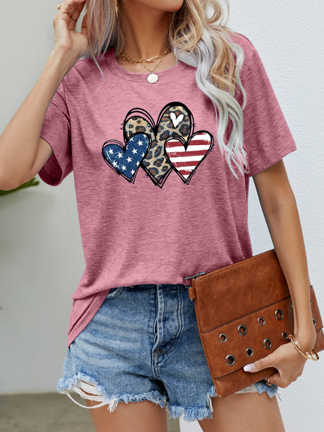 US Flag Leopard Heart Graphic Tee king-general-store-5710.myshopify.com