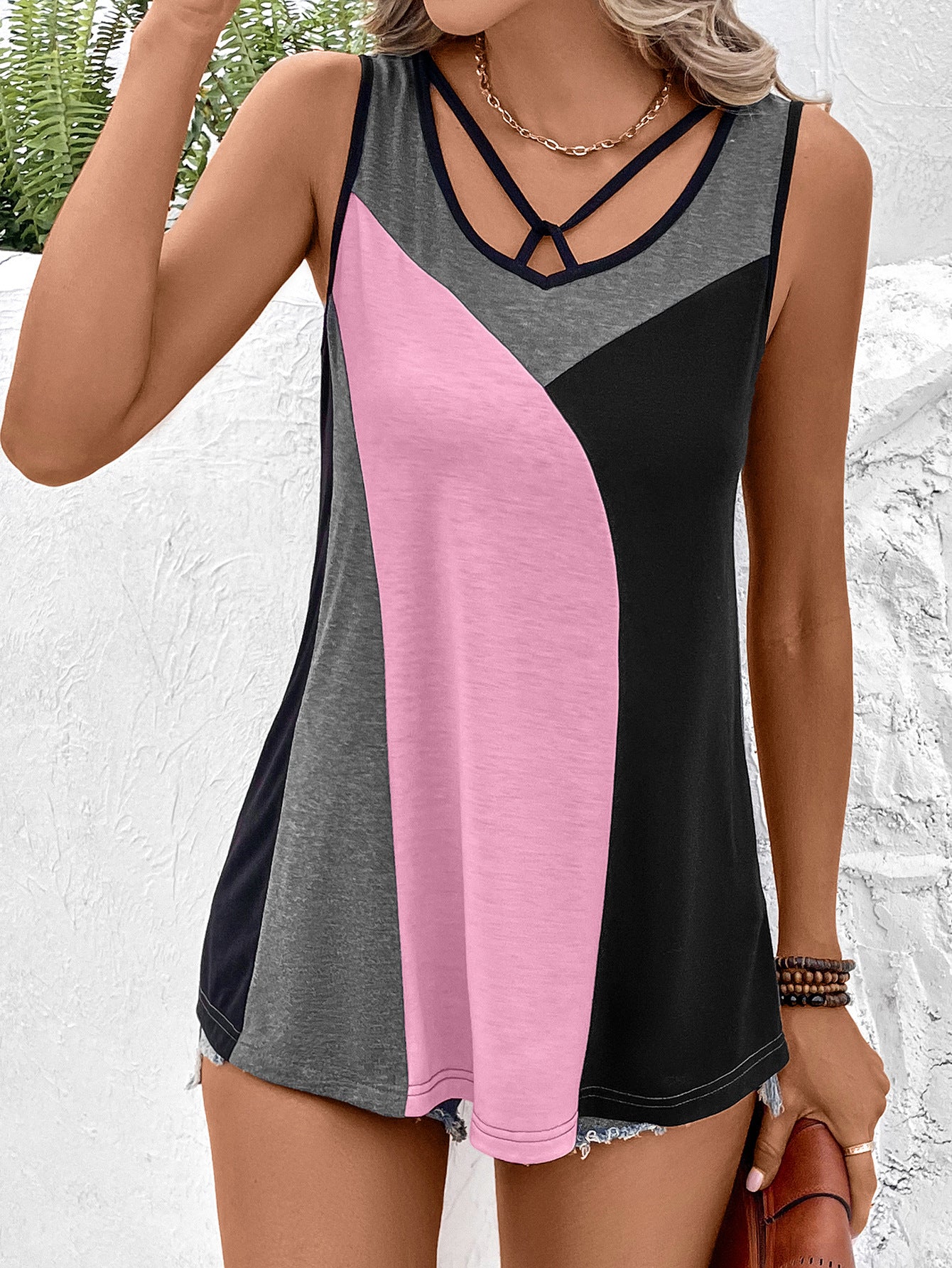 Color Block Tank Top king-general-store-5710.myshopify.com