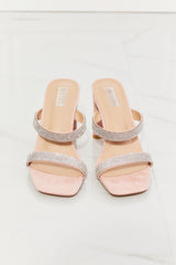 MMShoes Leave A Little Sparkle Rhinestone Block Heel Sandal in Pink king-general-store-5710.myshopify.com