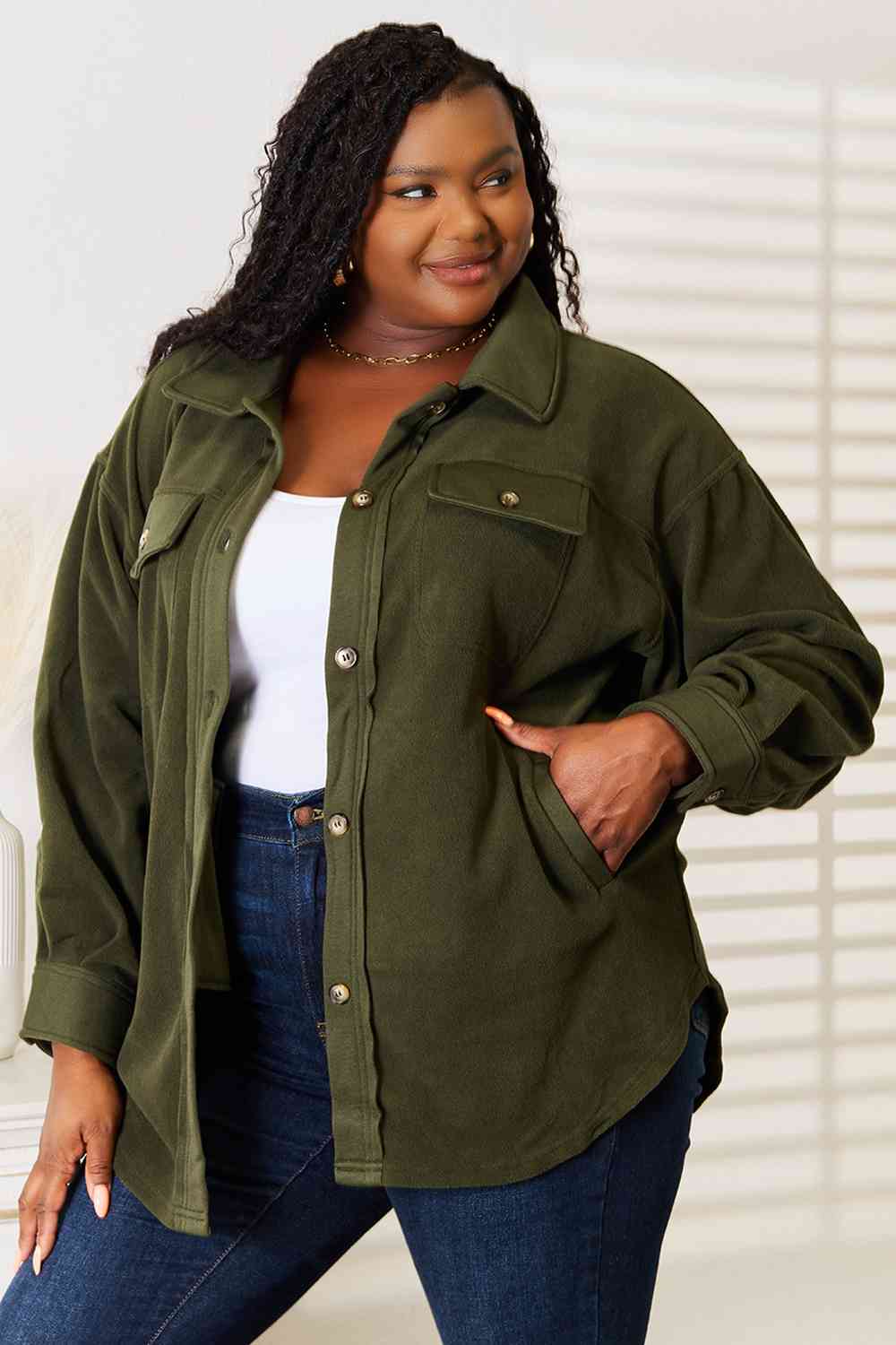 Heimish Cozy Girl Full Size Button Down Shacket king-general-store-5710.myshopify.com