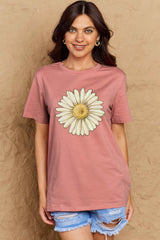 Simply Love Full Size FLOWER Graphic Cotton Tee king-general-store-5710.myshopify.com