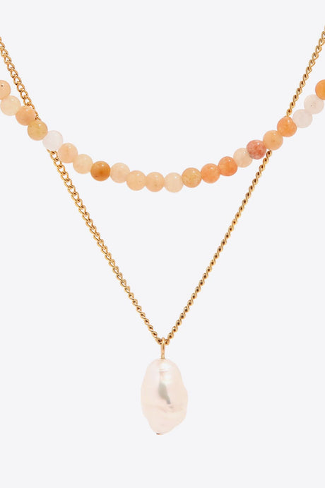 Double-Layered Freshwater Pearl Pendant Necklace king-general-store-5710.myshopify.com