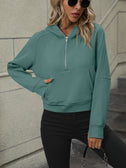 Zip-Up Raglan Sleeve Hoodie with Pocket king-general-store-5710.myshopify.com