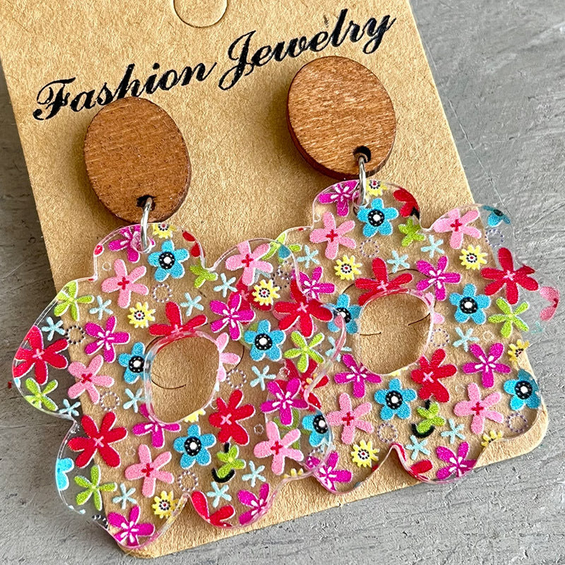 Flower Shape Acrylic Dangle Earrings king-general-store-5710.myshopify.com