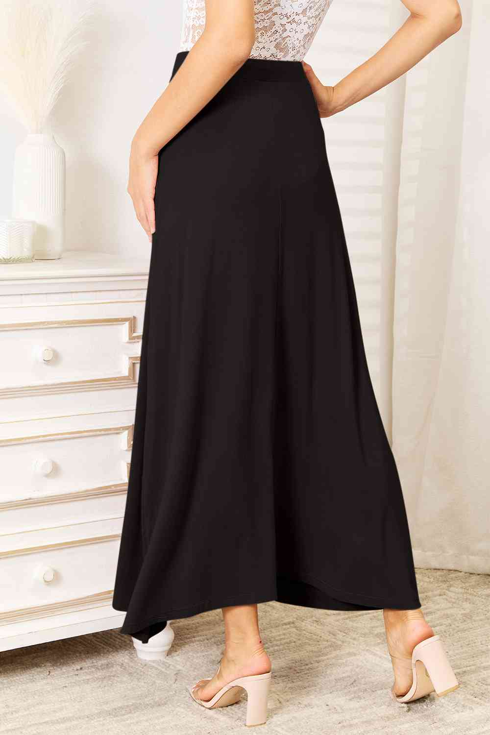 Double Take Full Size Soft Rayon Drawstring Waist Maxi Skirt Rayon king-general-store-5710.myshopify.com