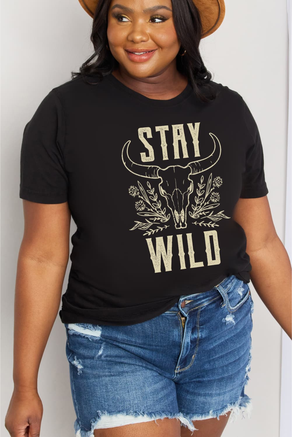 Simply Love Full Size STAY WILD Graphic Cotton Tee king-general-store-5710.myshopify.com