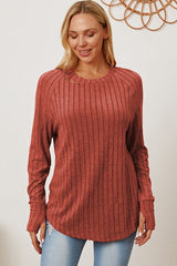 Basic Bae Full Size Ribbed Thumbhole Sleeve T-Shirt king-general-store-5710.myshopify.com