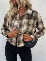 Plaid Button-Up Dropped Shoulder Shacket king-general-store-5710.myshopify.com