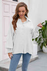 High-Low Collared Neck Lantern Sleeve Shirt king-general-store-5710.myshopify.com