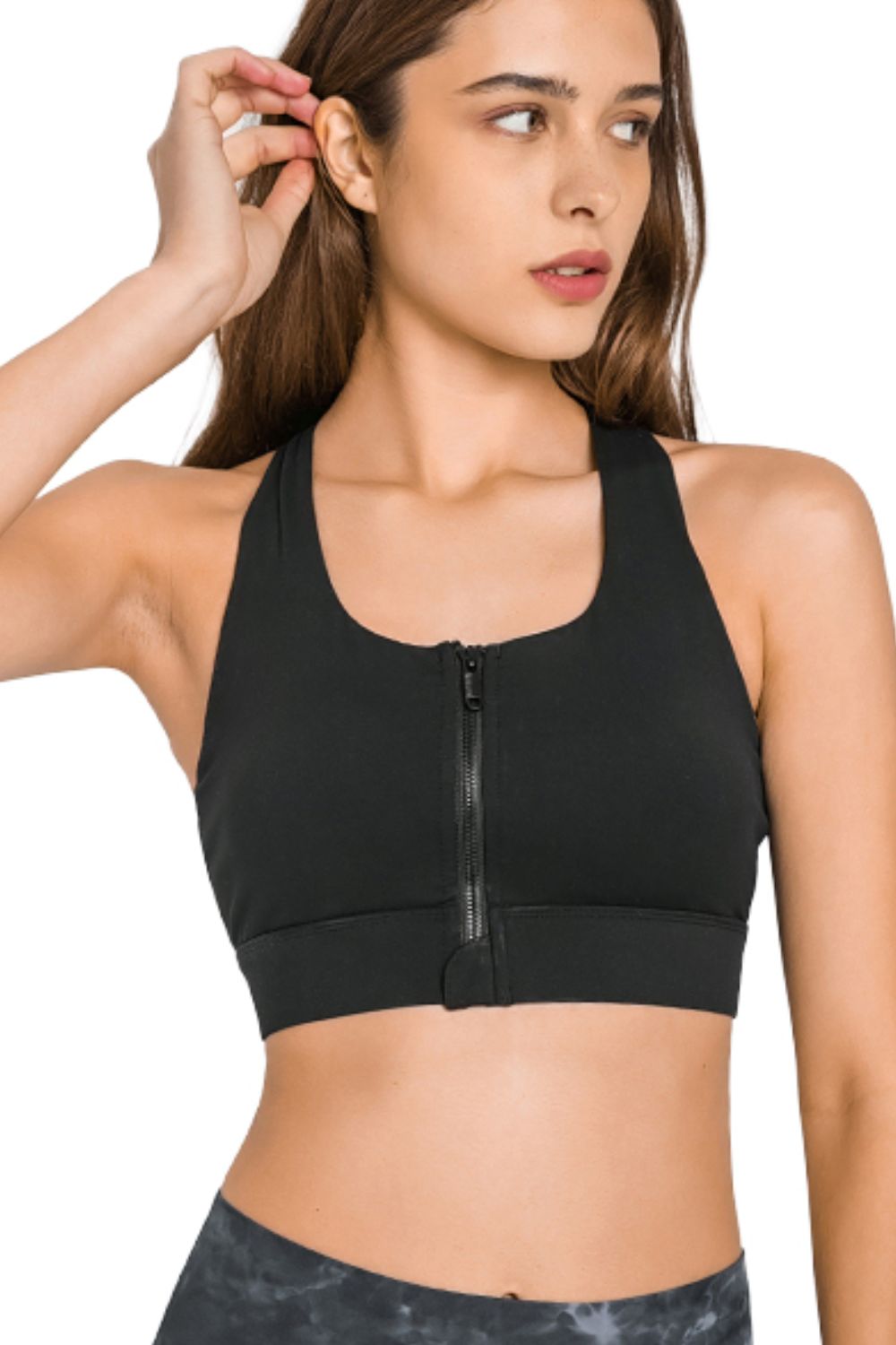 Zip Up Racerback Sports Bra king-general-store-5710.myshopify.com