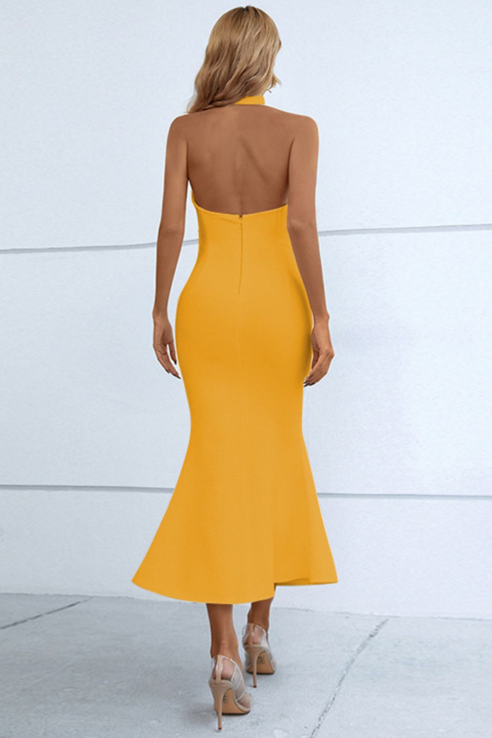 Halter Neck Split Fishtail Bodycon Dress king-general-store-5710.myshopify.com