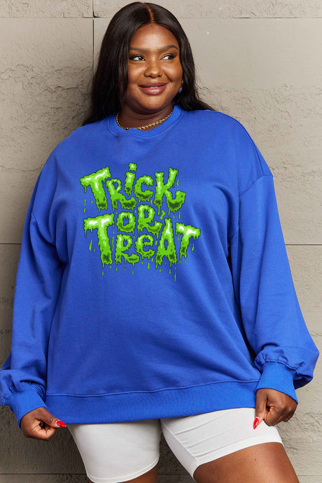 Simply Love Full Size TRICK OR TREAT Graphic Sweatshirt king-general-store-5710.myshopify.com