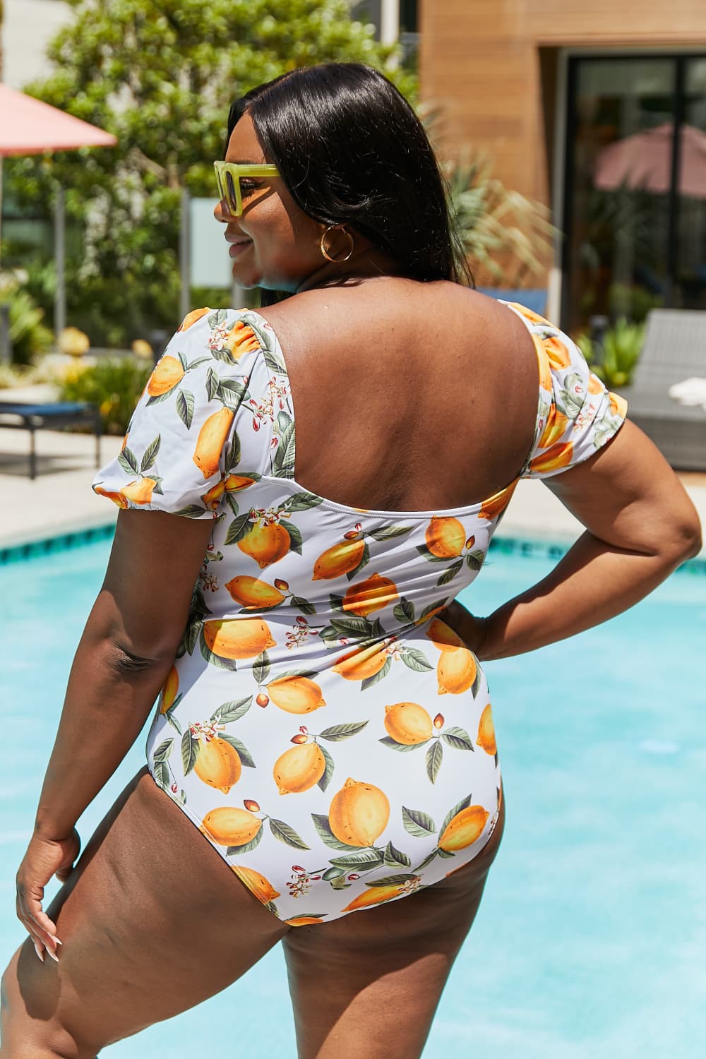 Marina West Swim Salty Air Puff Sleeve One-Piece in Citrus Orange king-general-store-5710.myshopify.com