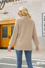 Double Take Horizontal Ribbing Johnny Collar Sweater king-general-store-5710.myshopify.com