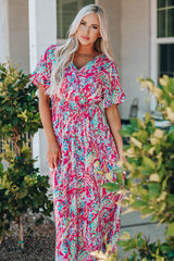 Multicolored V-Neck Maxi Dress king-general-store-5710.myshopify.com