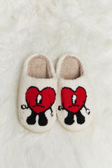 Melody Love Heart Print Plush Slippers king-general-store-5710.myshopify.com