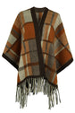 Cloak Sleeve Fringe Detail Poncho king-general-store-5710.myshopify.com