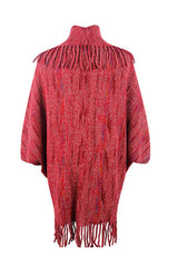 Fringe Detail Printed Poncho king-general-store-5710.myshopify.com