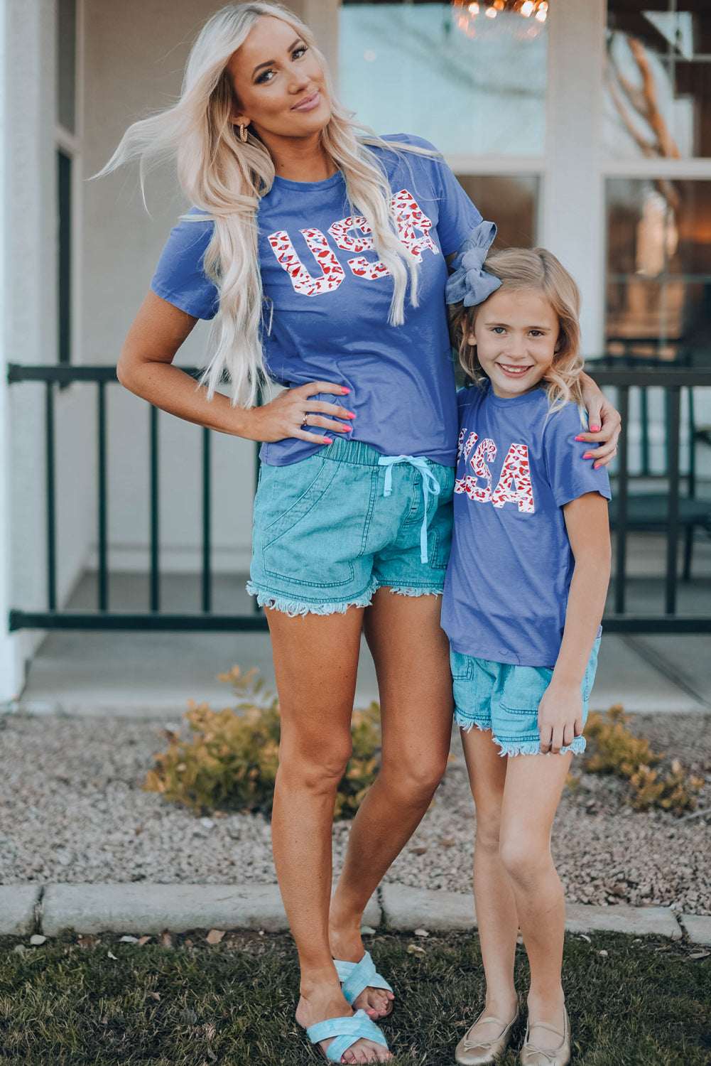 Girls USA Leopard Graphic Tee king-general-store-5710.myshopify.com