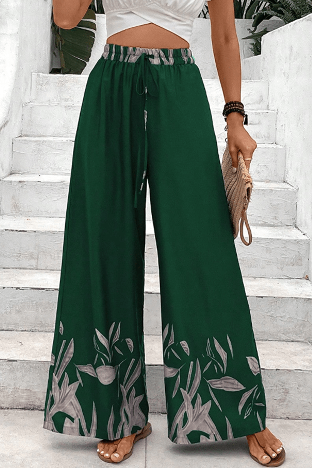 Drawstring Tie High Waist Relax Fit Long Pants king-general-store-5710.myshopify.com