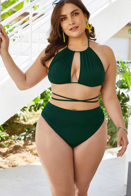 Plus Size Cutout Tied Backless Bikini Set king-general-store-5710.myshopify.com