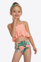 Botanical Print Crisscross Ruffled Two-Piece Swim Set king-general-store-5710.myshopify.com