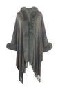 Color Block Fringe Detail Poncho king-general-store-5710.myshopify.com