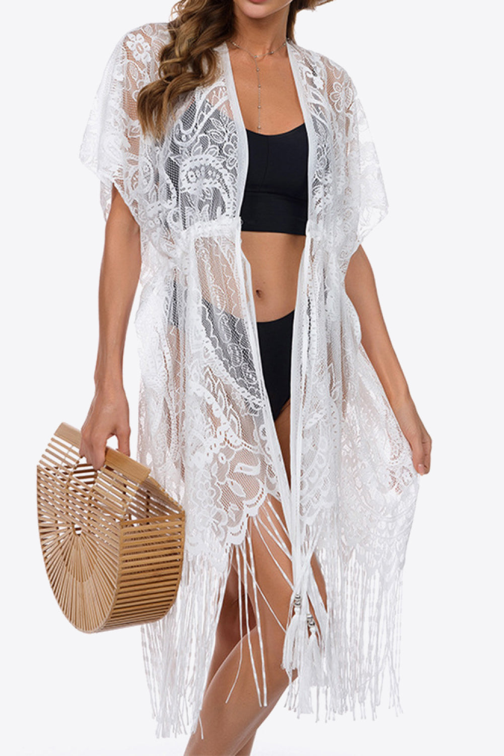 Fringe Trim Lace Cover-Up Dress king-general-store-5710.myshopify.com