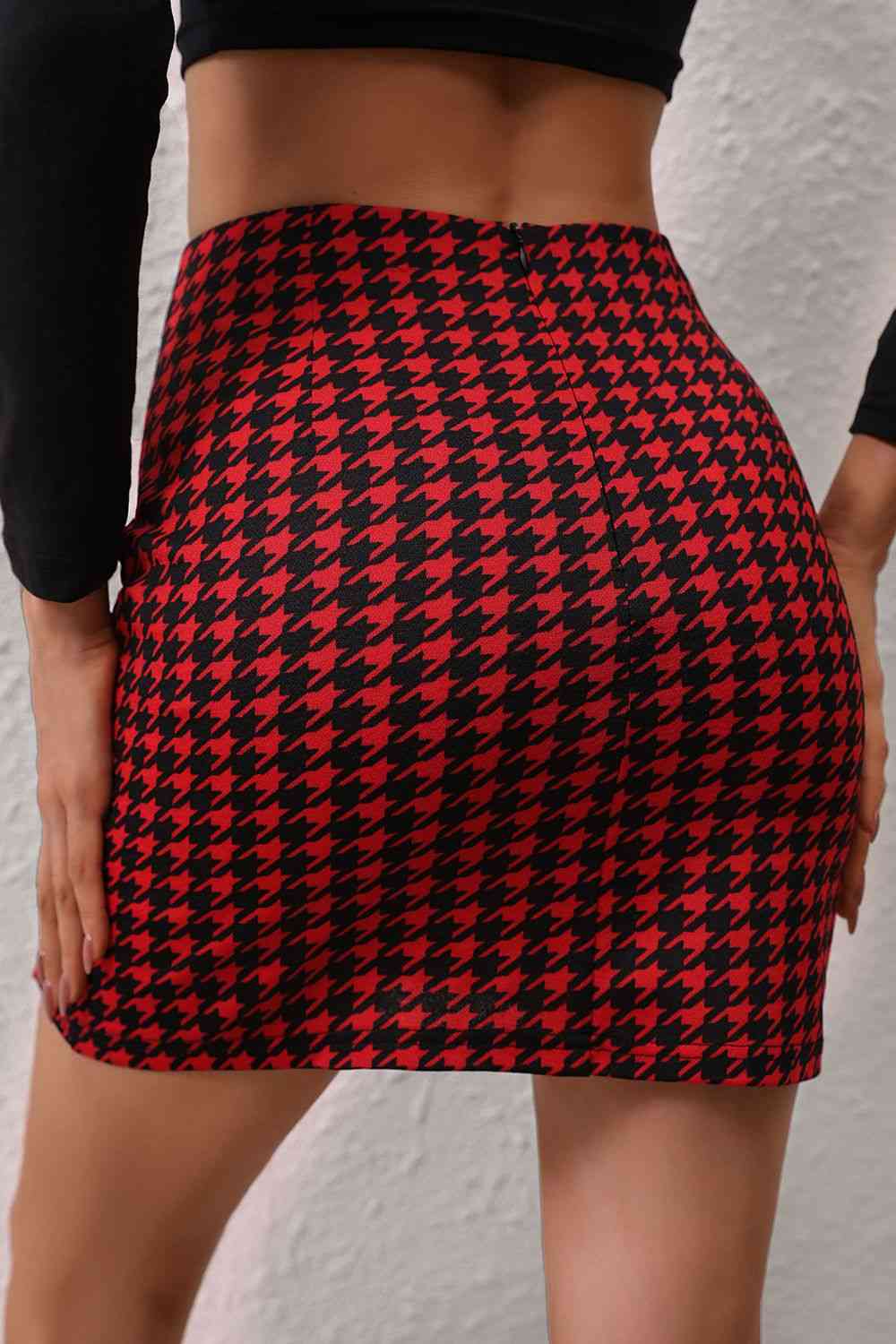 Houndstooth Slit Mini Skirt king-general-store-5710.myshopify.com