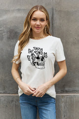 Simply Love Full Size Butterfly Skull Graphic Cotton Tee king-general-store-5710.myshopify.com