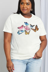 Simply Love Full Size Butterfly Graphic Cotton Tee king-general-store-5710.myshopify.com