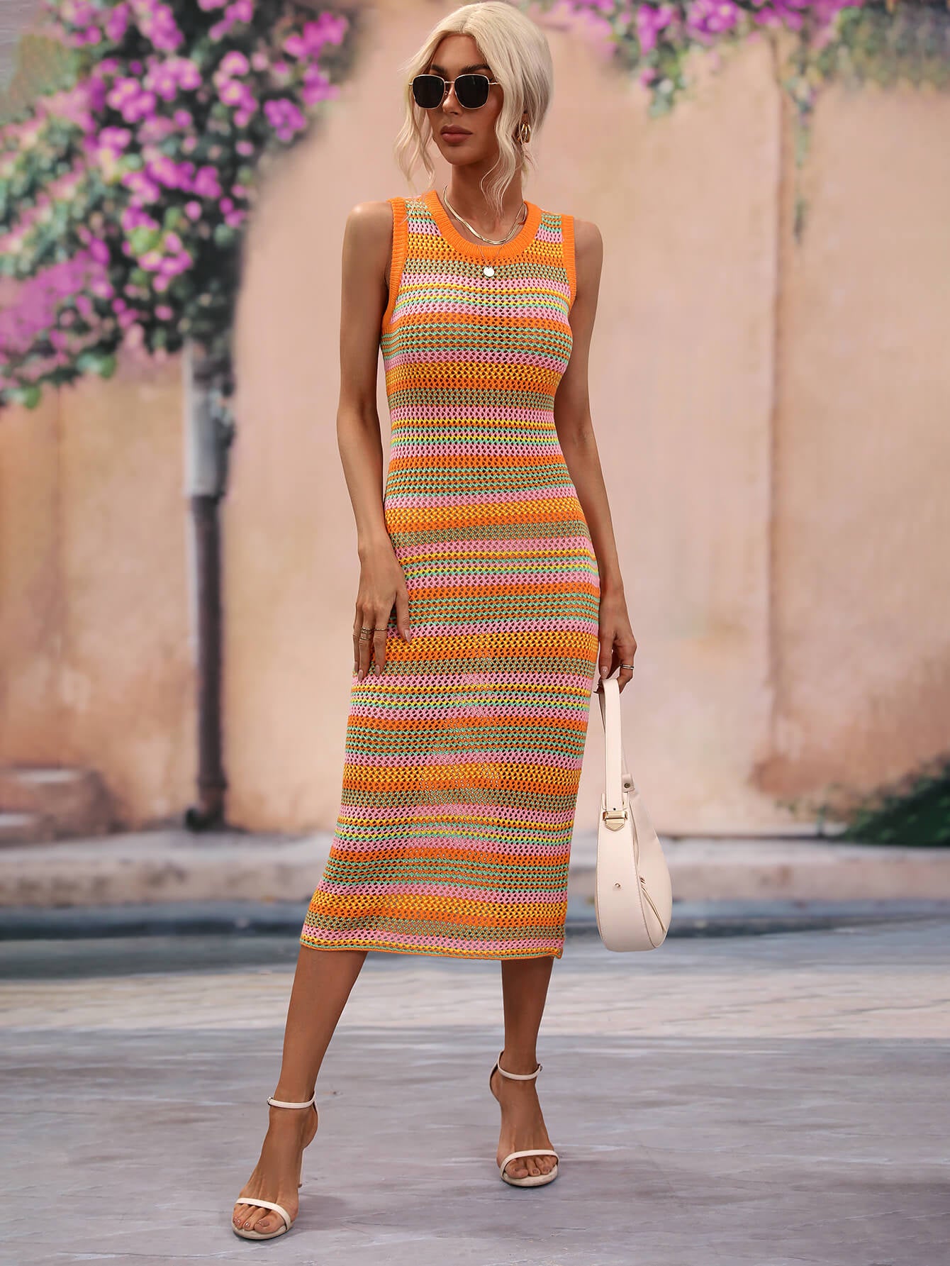 Striped Round Neck Sleeveless Midi Cover Up Dress king-general-store-5710.myshopify.com