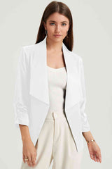 Ruched Open Front Blazer king-general-store-5710.myshopify.com