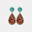 Turquoise Flower Teardrop Earrings king-general-store-5710.myshopify.com