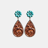 Turquoise Flower Teardrop Earrings king-general-store-5710.myshopify.com