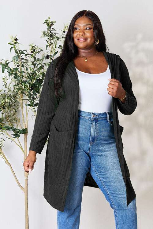 Basic Bae Full Size Ribbed Open Front Long Sleeve Cardigan king-general-store-5710.myshopify.com