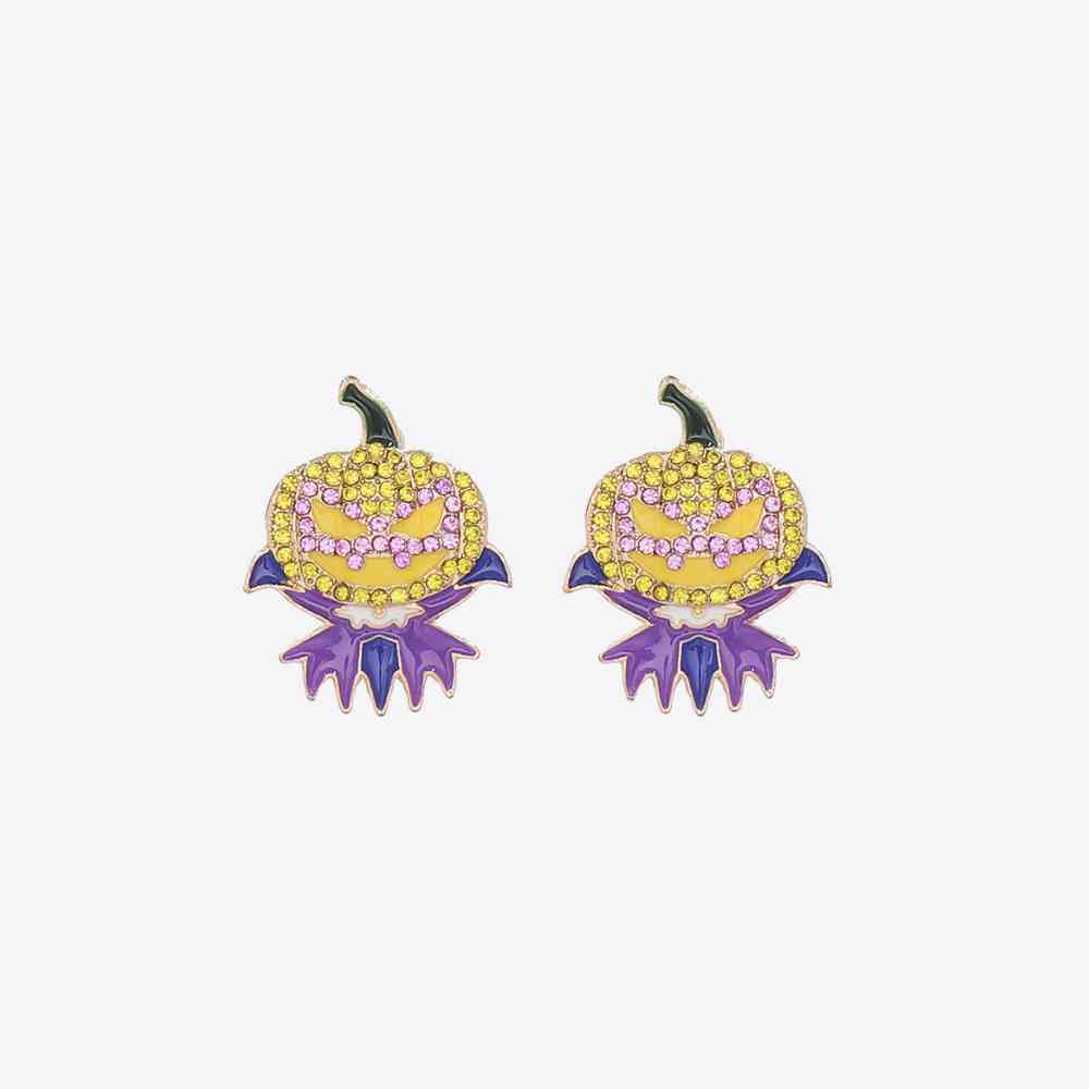 Demon Pumpkin Rhinestone Alloy Earrings king-general-store-5710.myshopify.com