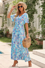 Multicolored V-Neck Maxi Dress king-general-store-5710.myshopify.com