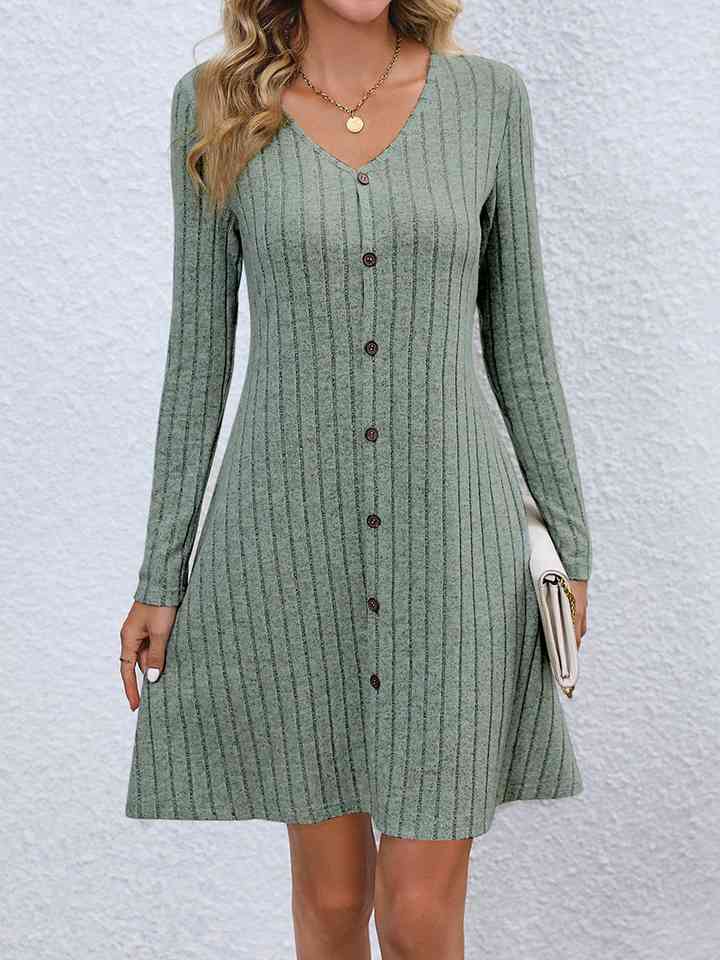 V-Neck Long Sleeve Mini Dress king-general-store-5710.myshopify.com