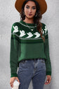 Ghost Pattern Round Neck Long Sleeve Sweater king-general-store-5710.myshopify.com